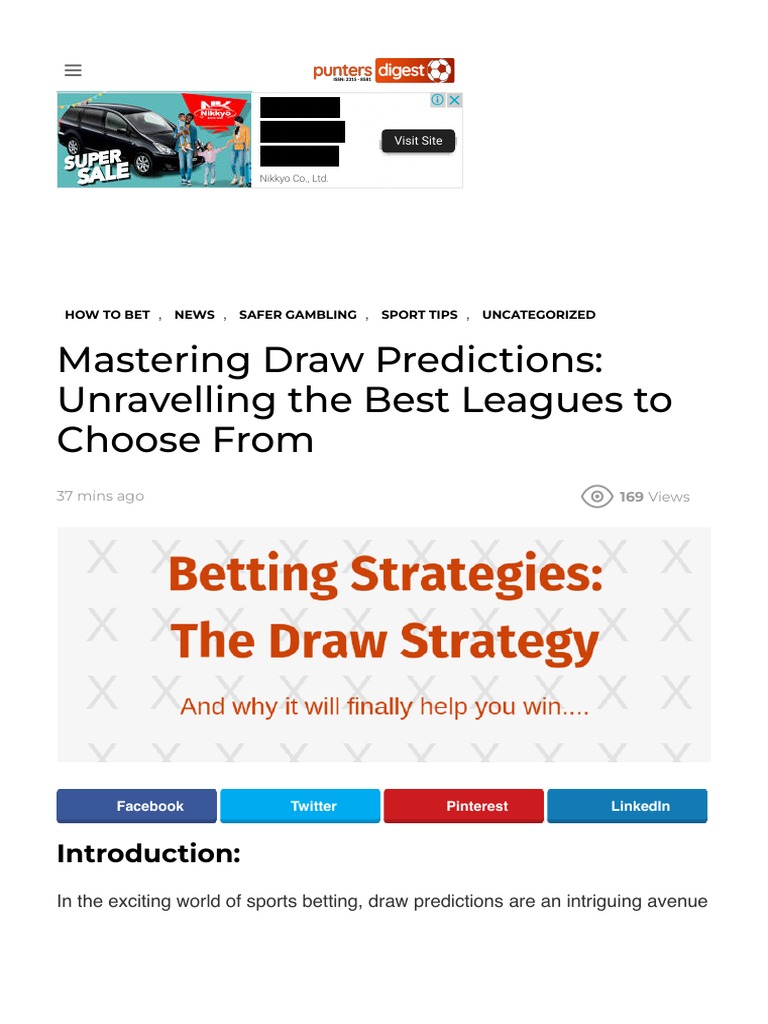 Mastering Draw Predictions - Unravelling The Best Leagues To